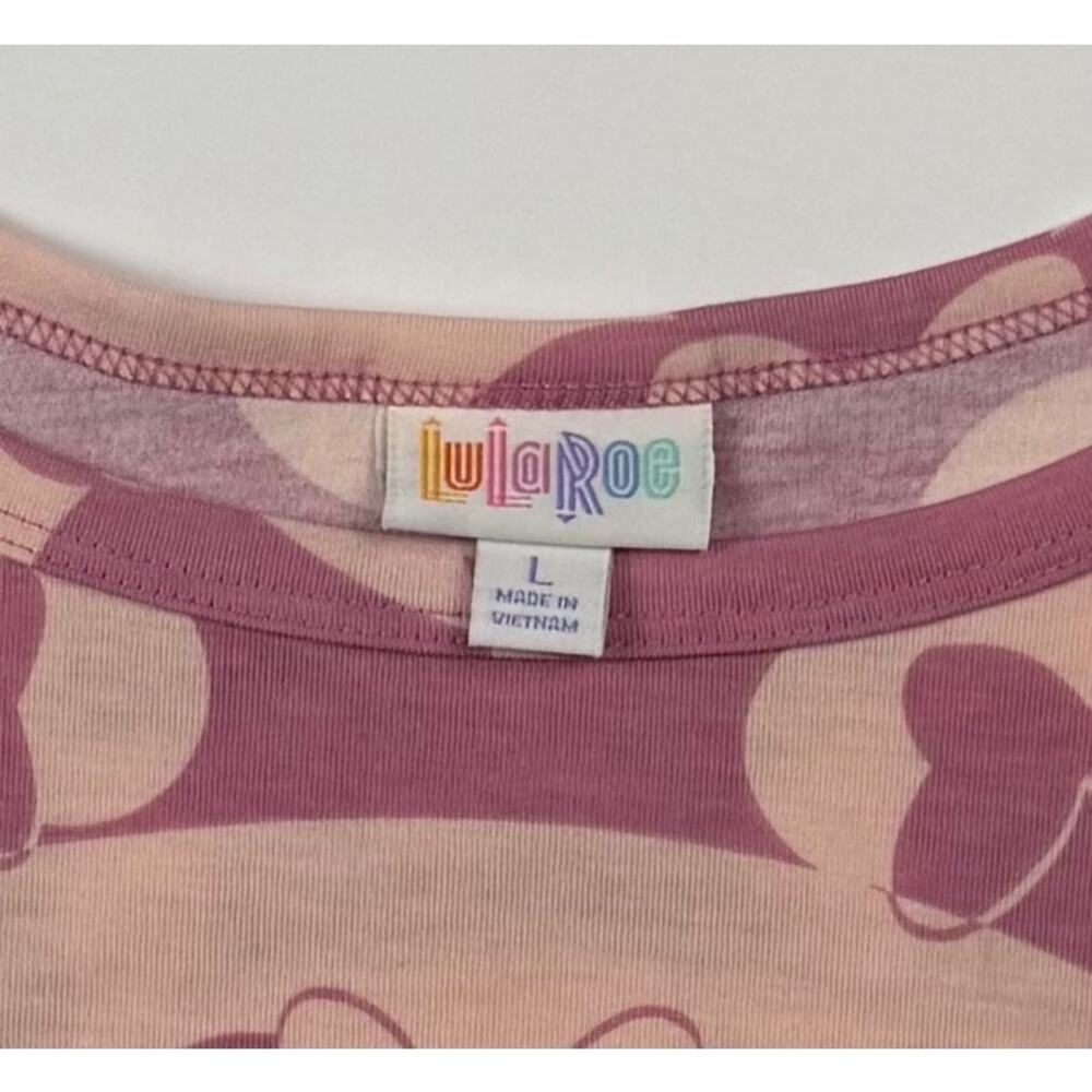 LuLaRoe Girls Large Pink Minnie Mouse Bow Dress High Low Short Sleeve - Picture 5 of 5